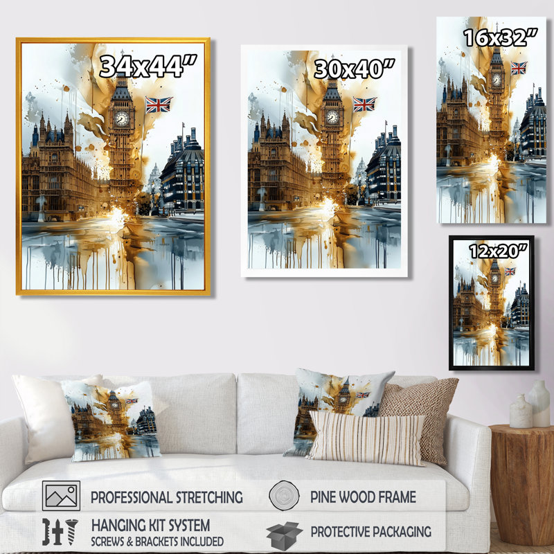 Murton - Cityscapes Wall Art Living Room, Noir, noir, noir, noir, H 20 po x l 12 po, Reproduction encadrée d'une seule photo