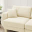Canapé convertible en L convertible en forme de L à 3 sections avec pieds cylindriques en forme de coquillage, amovibles et auto-enveloppés, beige, look élégant pour une maison relaxante, rembourrée, assise en mousse dense et ressort-2020674788