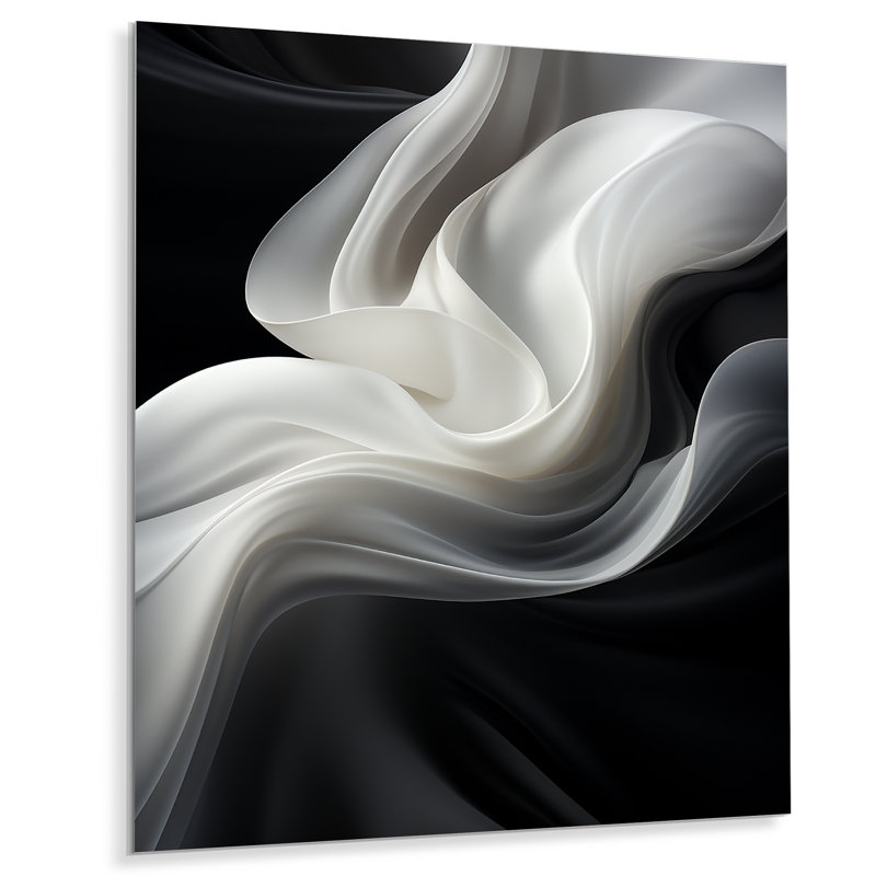 Décoration murale blanche en métal - Turbines abstraites, H 44 po x l 34 po