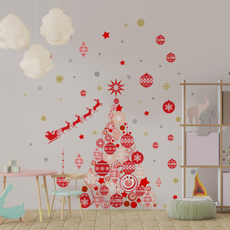 Décalcomanie murale Père Noël en traîneau