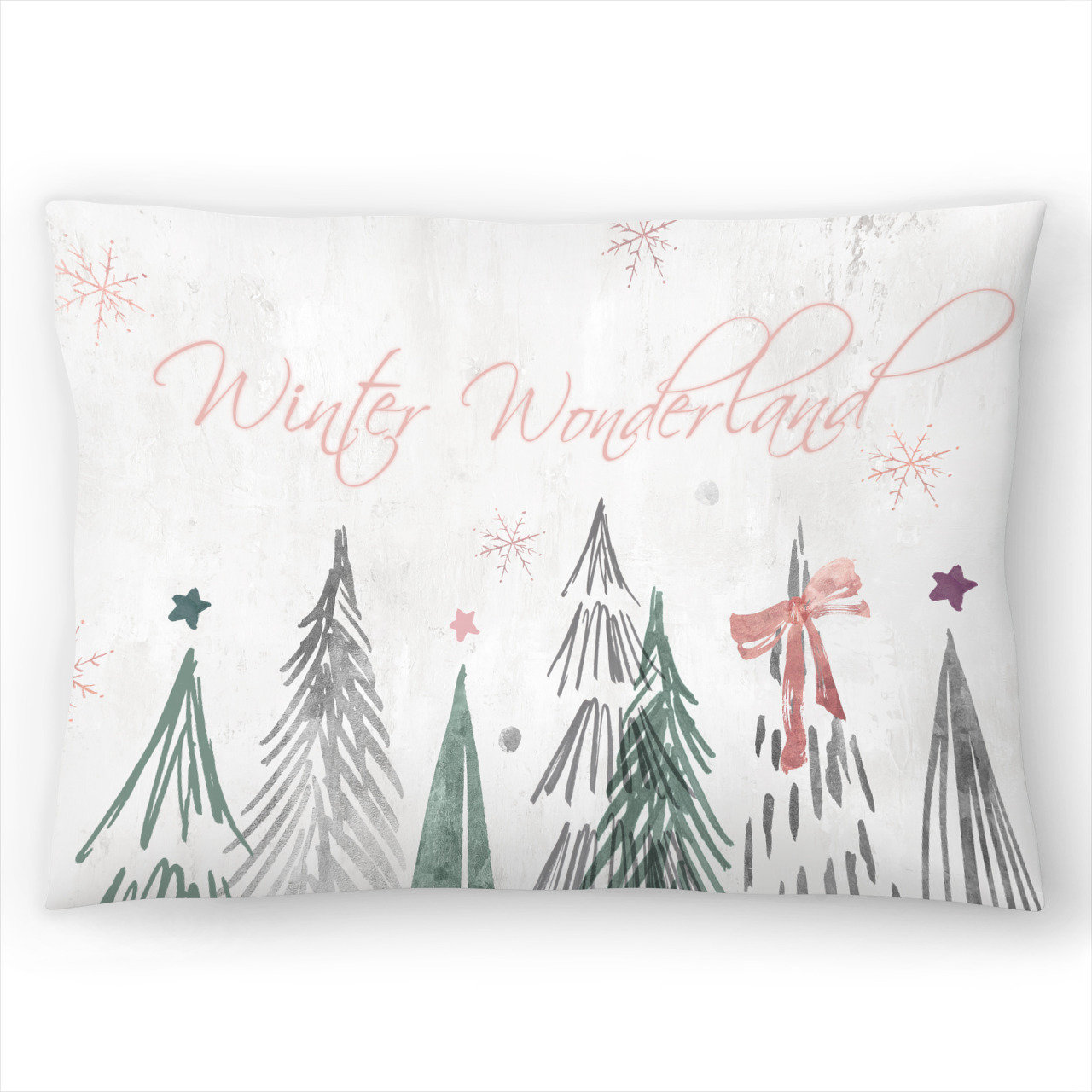 Winter Wonder Lane Red & White Embroidered Snowflake Throw Pillow