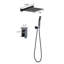 Ensemble de robinet de douche avec système de douche noir mat avec pomme de douche à haute pression de 12 pouces et robinet de douche à main en laiton et ensemble de garniture    