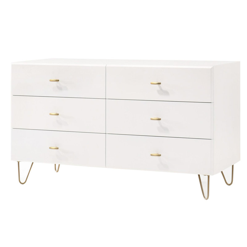 Solid Wood 51 " W 6 - Drawer Dresser