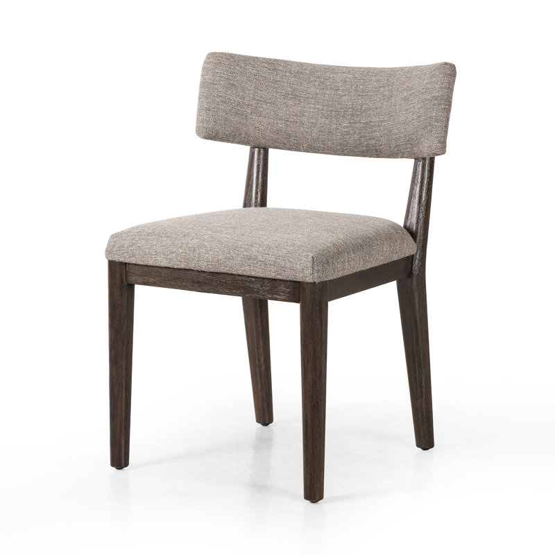 Cardell Fabric Side Chair in Alcala Nickel, Polyester Blend Alcala Nickel, Burnt Parawood
