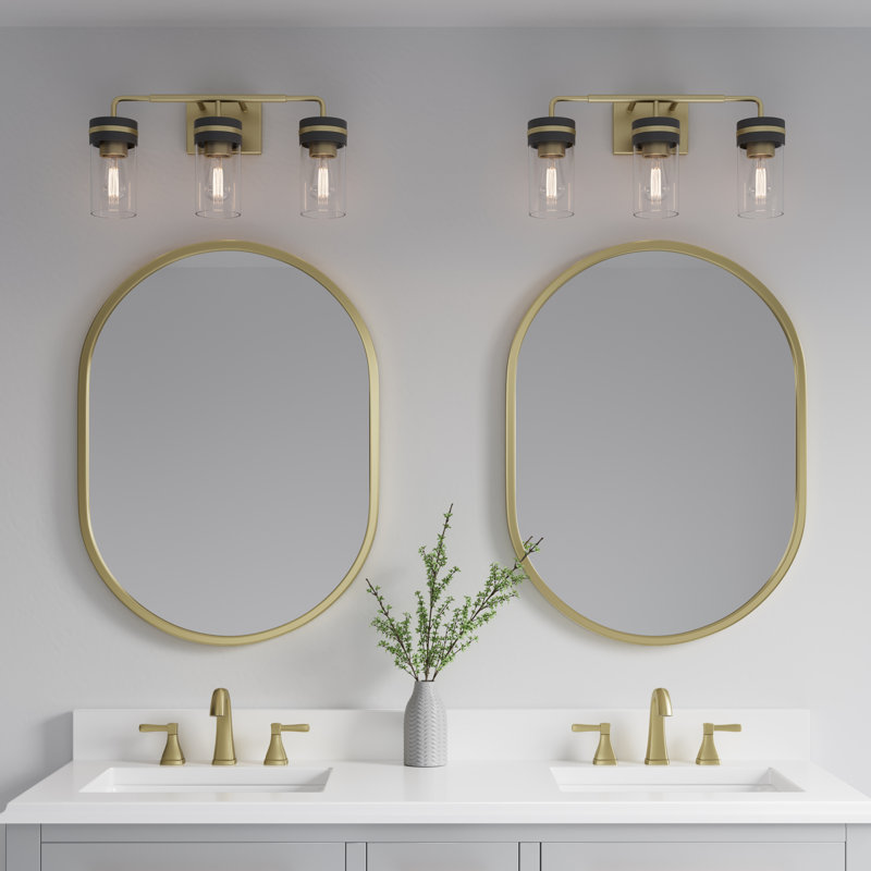 Meuble-lavabo 3 lumières Altherr, H 9,75 po x l 20 po x P 6 po, Trois lumières