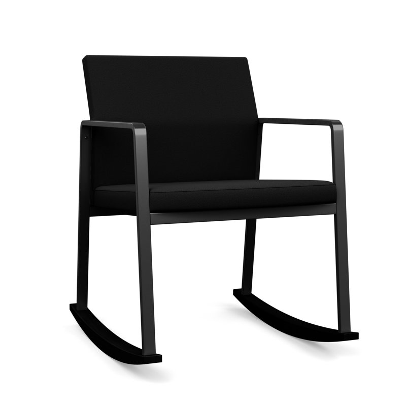 Chaise berçante Gansett, Noir, Portes ouvertes en tissu noir