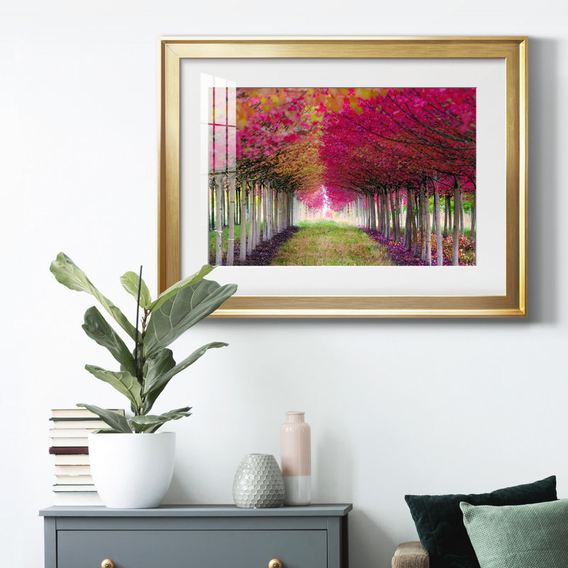 Forêt magique - peinture encadrée, H 18,5 po x l 24,5 po x P 1 po, Or, Blanc