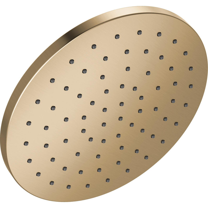 Rain Shower Head, 10 Inch Metal Large Rainfall Shower Head 2.5 GPM Brushed Gold, Lumicoat Champagne Bronze, 2.5 GPM
