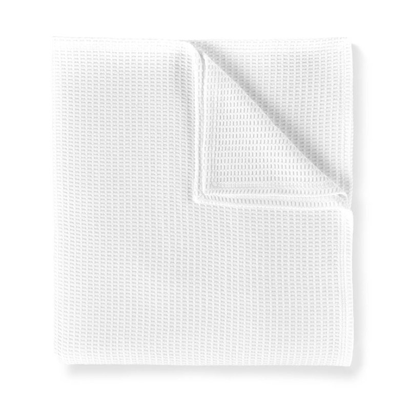 Luxurious Twin White Waffle Weave Cotton Throw Blanket