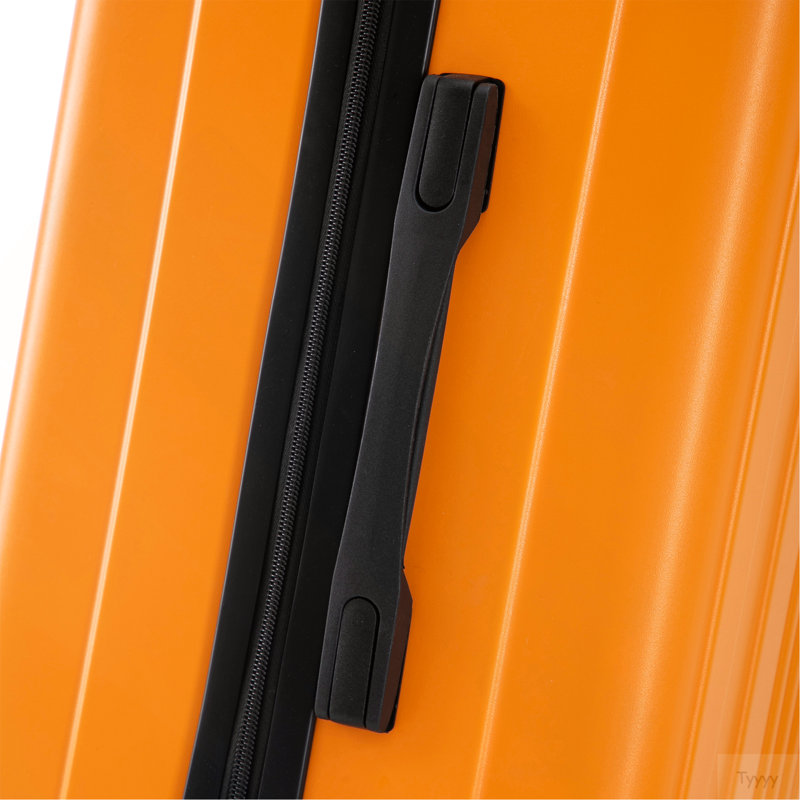 20 "/ 24" / 28 "3 pièces / ensemble en valise à roulettes en ABS, valise de cabine, couleur assortie, serrure à combinaison TSA (noir et orange)