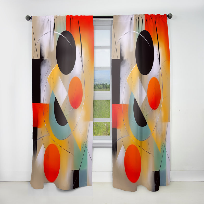 Hafwen - The Geometry Of Light II - Abstract Curtain - Velvet Room Darkening - 1 panel, 52" W x 95" L