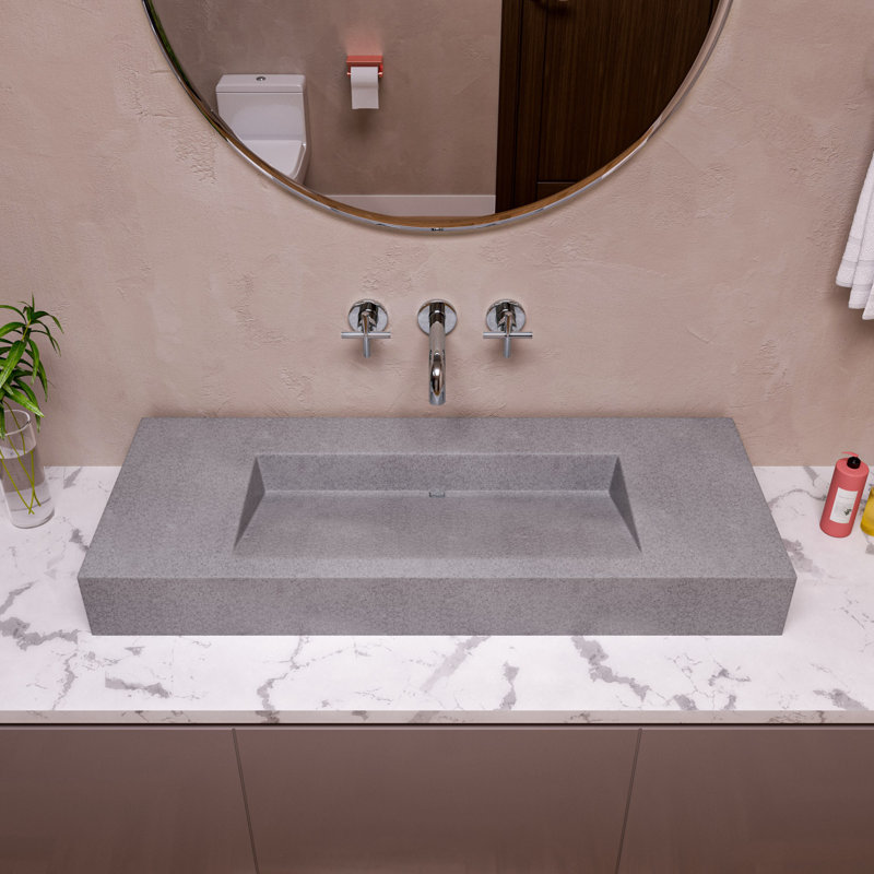 Lavabo de salle de bain vasque rectangulaire en béton 18,9 po Alfi Brand