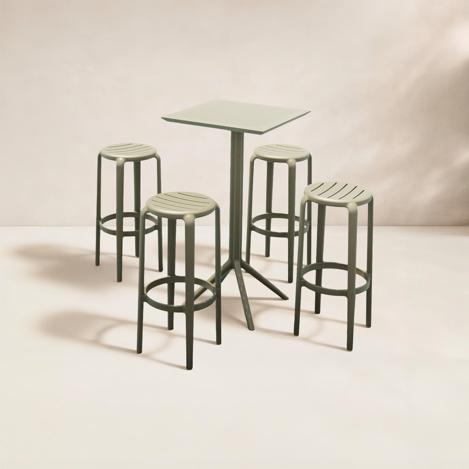 Awan Square 4-Person Outdoor Dining Set, Taupe