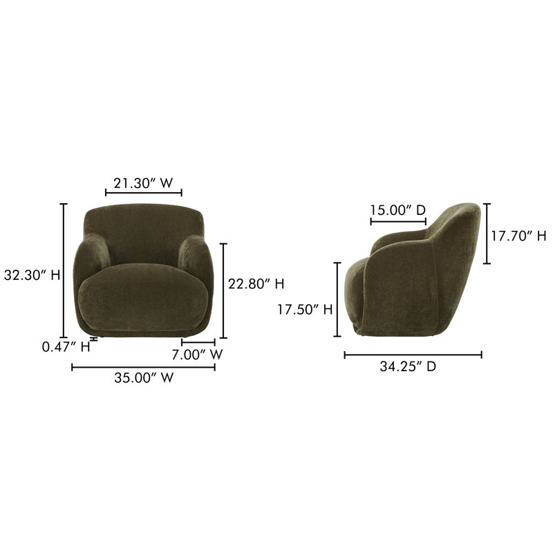 Laci Lounge Chair, Cedar Green Chenille