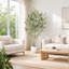 8FT Artificial Olive Tree with Large Decorative White Planter, Tall Faux Tree for Indoor and Covered Outdoor Decor, 1pc/set