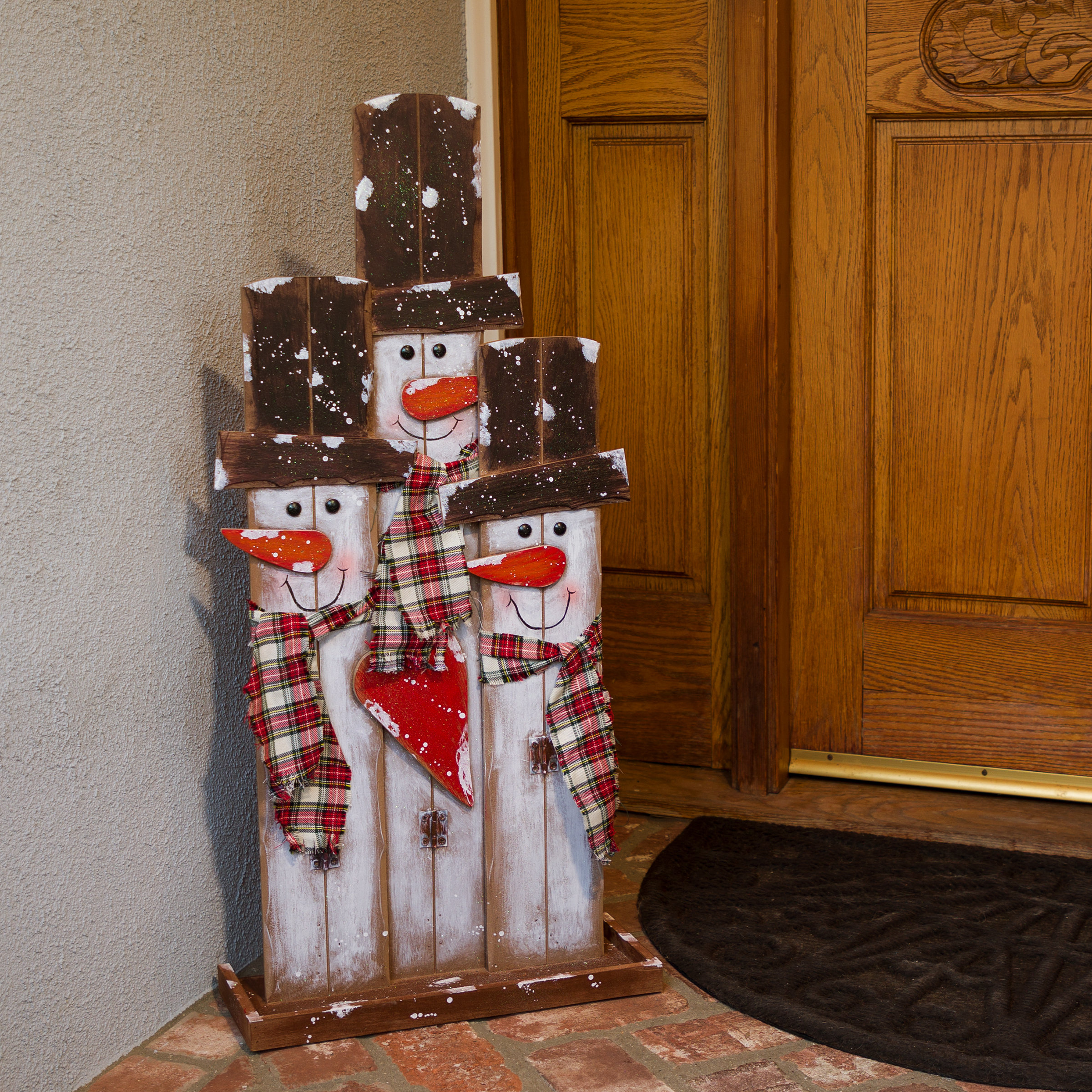 Rustic Wood Snowman Decor — Orchard Hills Floral & Gifts