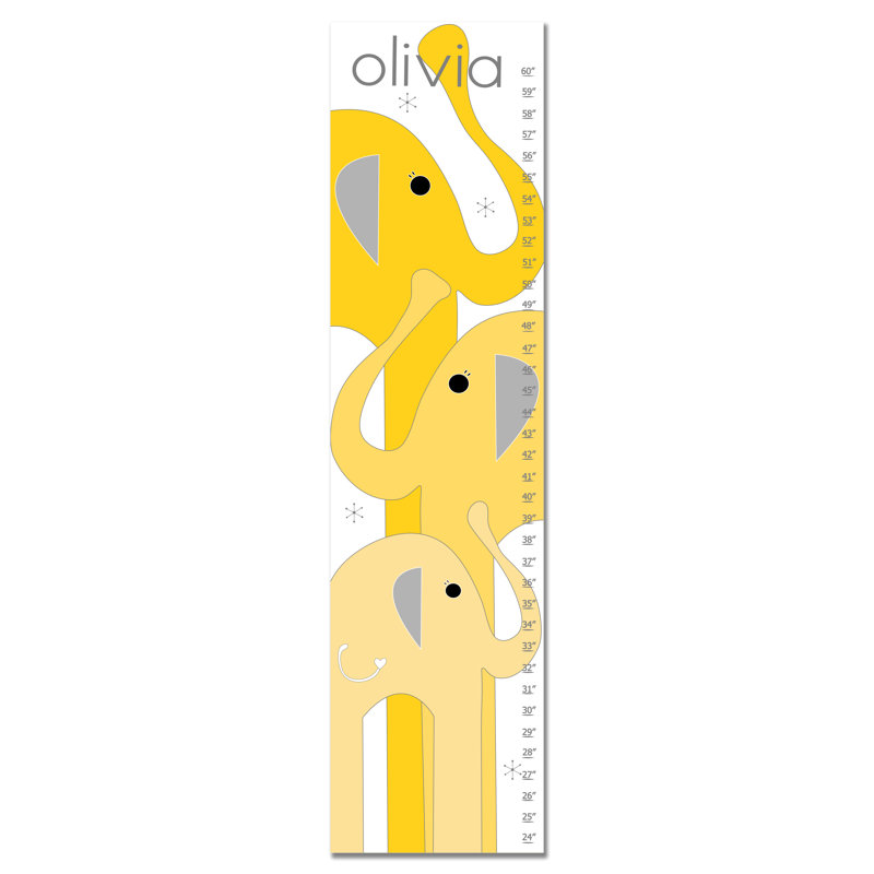 Tableau de croissance personnalisé éléphant, Oui, Jaune