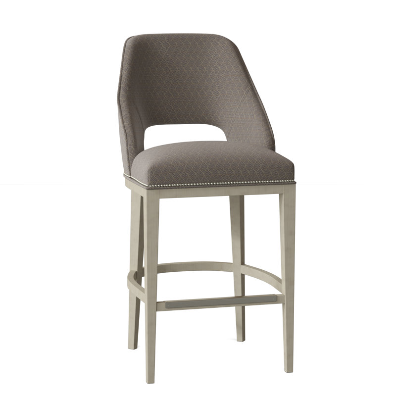 Darien Upholstered Stool, Almond Buff, 9930 Driftwood, Bar Stool (30.5" Seat Height)