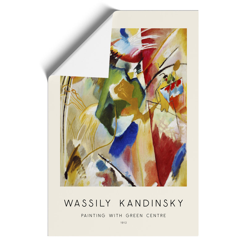Green Center by Wassily Kandinsky - No Frame Painting, 59cm H x 42cm W x 0.1cm D