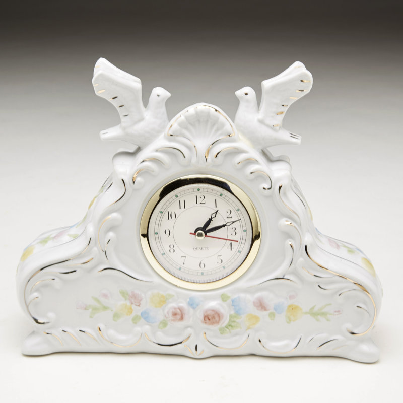 Analog Quartz Tabletop Clock, White