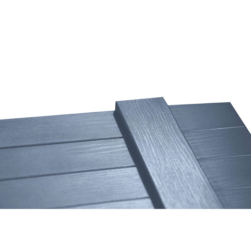 Paire de volets en vinyle fermés à quatre planches et lattes, Bleu, 39 po