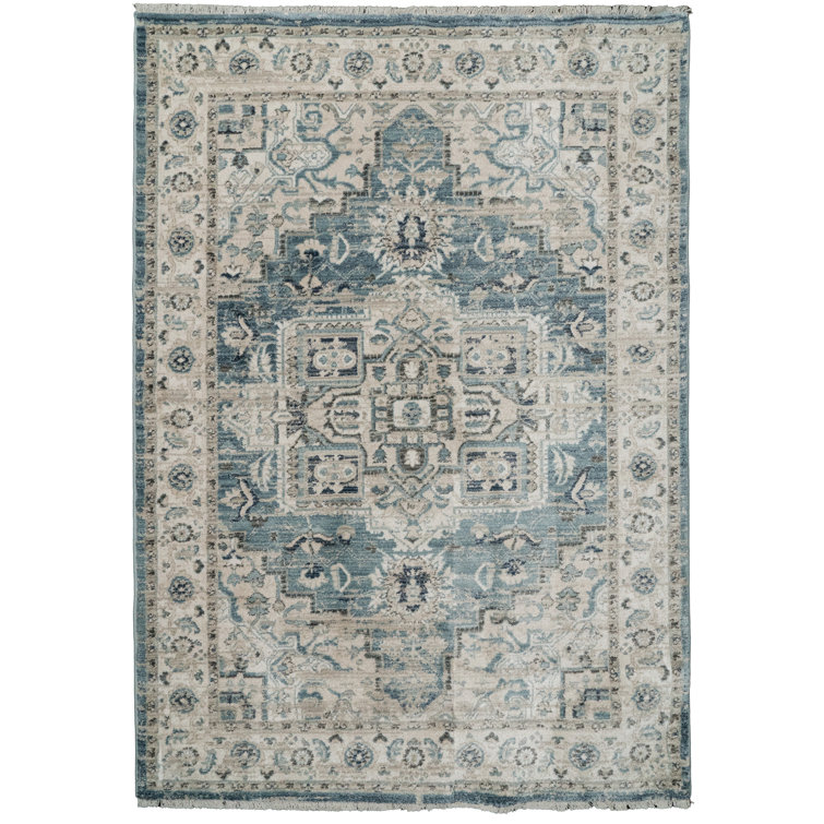 Tapis bleu clair / crème Omarion