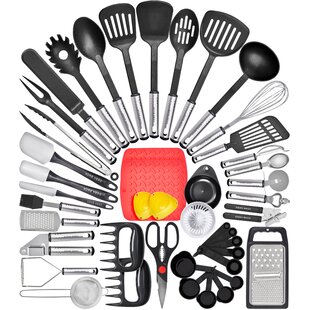 Home Hero 25pc Kitchen Utensils Set - Nylon & Stainless Steel Cooking  Utensils Set - Non-Stick Kitchen Utensils with Spatula - Kitchen Gadgets