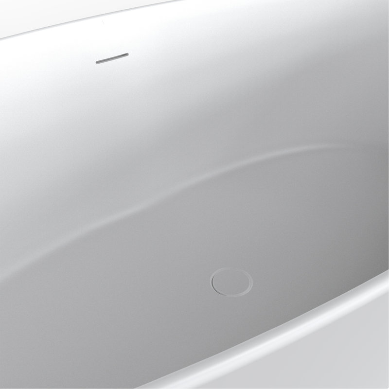 Baignoire de trempage autoportante à surface solide de 66,9 pouces pour salle de bain