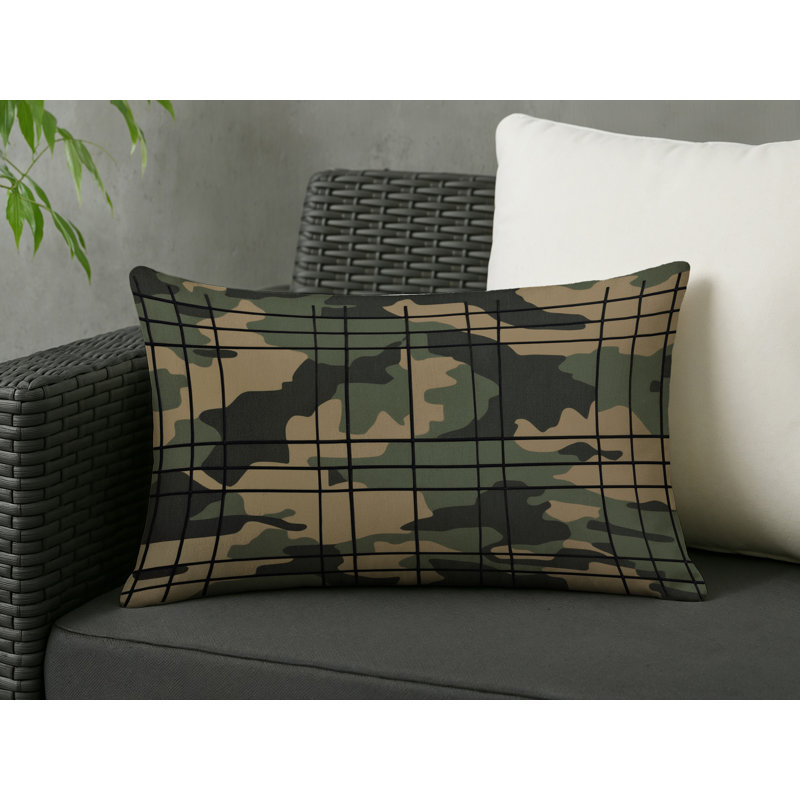 Recon Grid Indoor And Outdoor Throw Pillow, Rectangle 20"H x 14"W