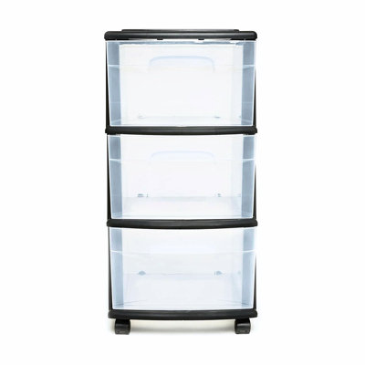 3-Tier Clear Plastic Storage Organizer Cart