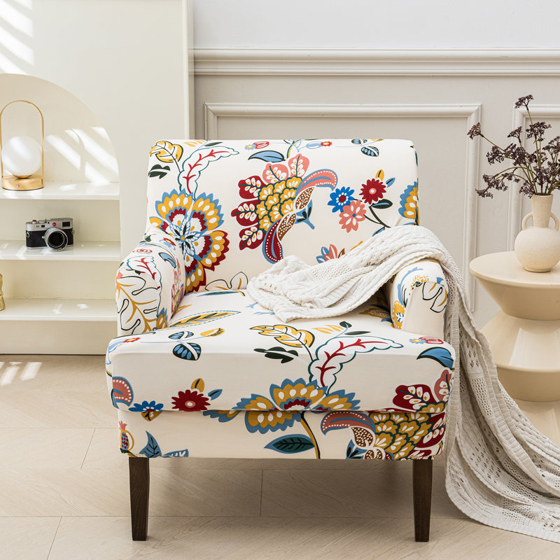 Housse extensible 2 pièces pour chaises d'appoint - Housse de coussin séparée, protecteur de canapé facile à installer avec tissu en soie laiteuse