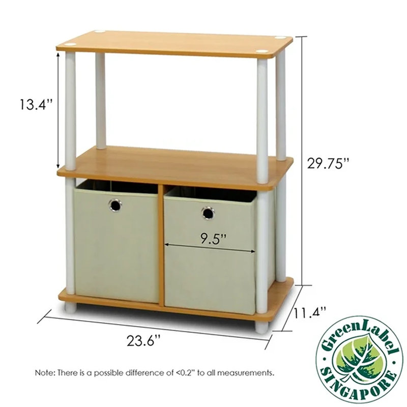 Joseph 24'' W Plastic Shelving Unit, Beech