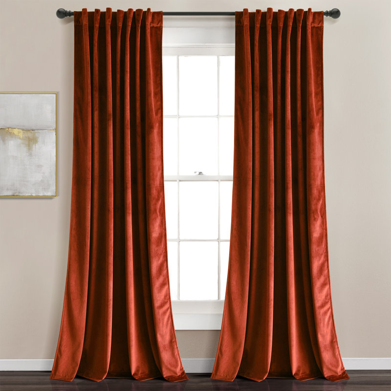 Paire de rideaux isolants Prima Velvet, Rouille, L 54 po x L 84 po