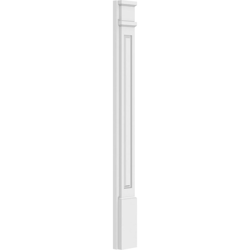 Pilastre surélevé avec base décorative TruCraft, l 5 po x H 48 po x P 2 po, peut être coupé jusqu'à 6 5/8 po, PVC de qualité architecturale, vendu par paire