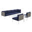 Ensemble de canapé modulaire en aluminium à tissage panier en tissu 8 pièces Harmony par Modway-58125774-58125775