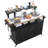 53.3" Outdoor Kitchen Island With Raised Shelf, Solid Wood Storage Cabinet With Stainless Steel Top, Outdoor Rolling Grill Cart With Internal Storage Rack, Adjustable Shelf, Spice Rack-836068173