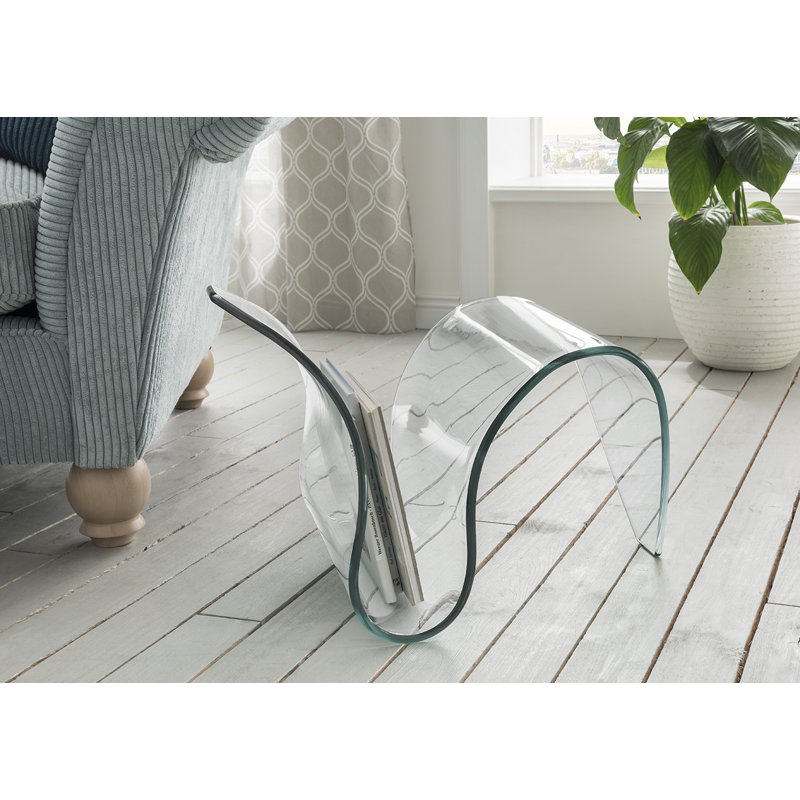 Northside Glass Top Abstract End Table