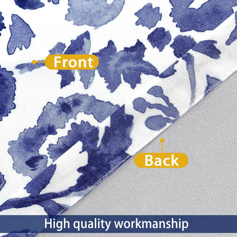 Gray Floral Polyester Rod Pocket Window Valance 52" W x 24" L