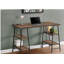 Bureau d'ordinateur, bureau personnel, ordinateur portable, tablettes de rangement, l 48 po, travail, stratifié brun, métal noir, contemporain, moderne