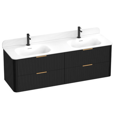 Meuble-lavabo mural avec lavabo et 4 tiroirs