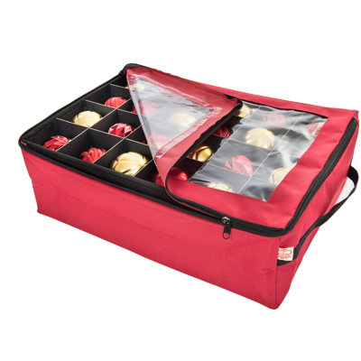 Boîte de rangement pour ornements de Noël 48 (3 po) avec couvercle transparent