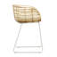 Tabouret de comptoir Amirra en rotin avec coussin et structure en métal blanc