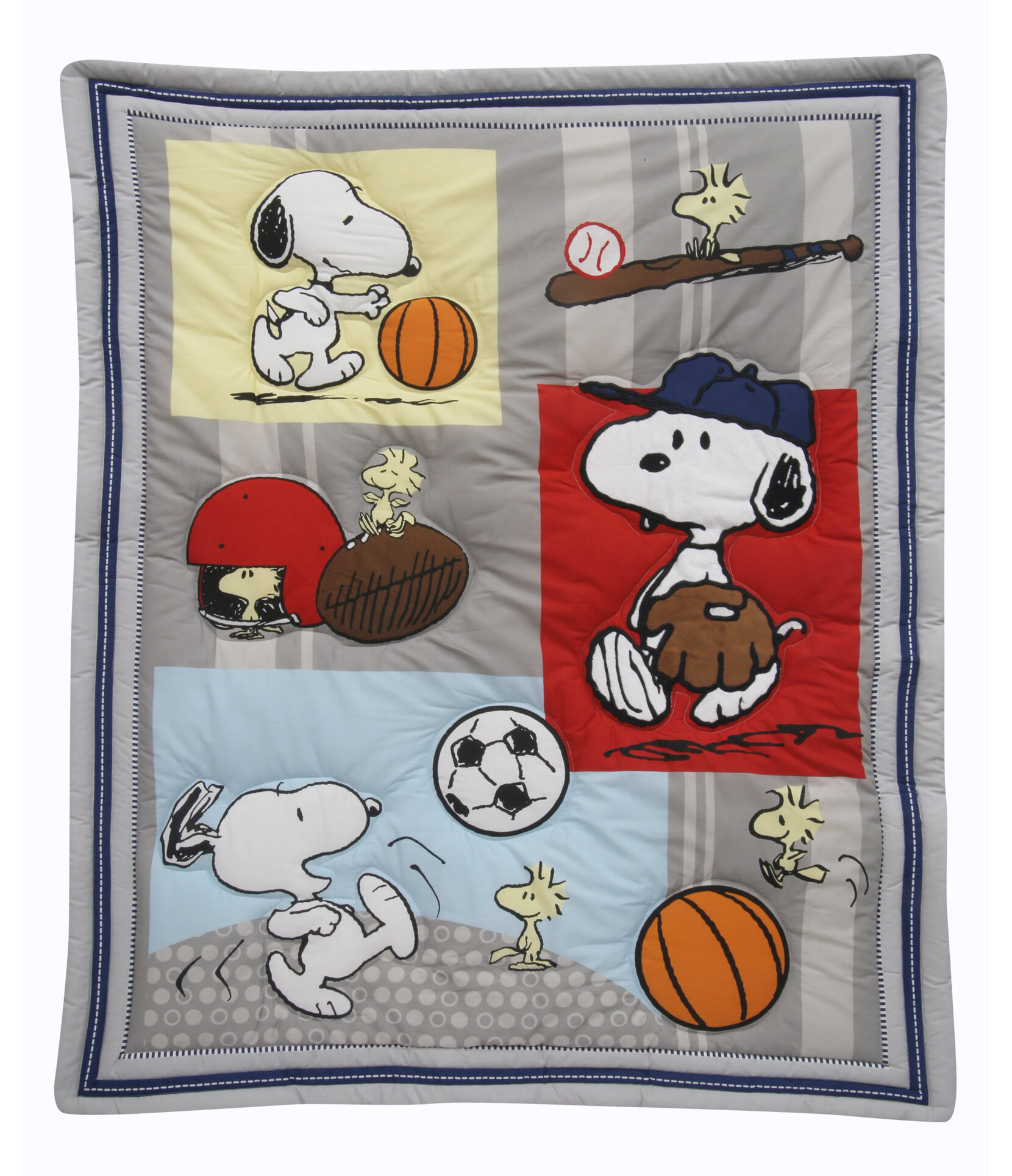 Snoopy Sports 3 - Piece Crib Bedding Set