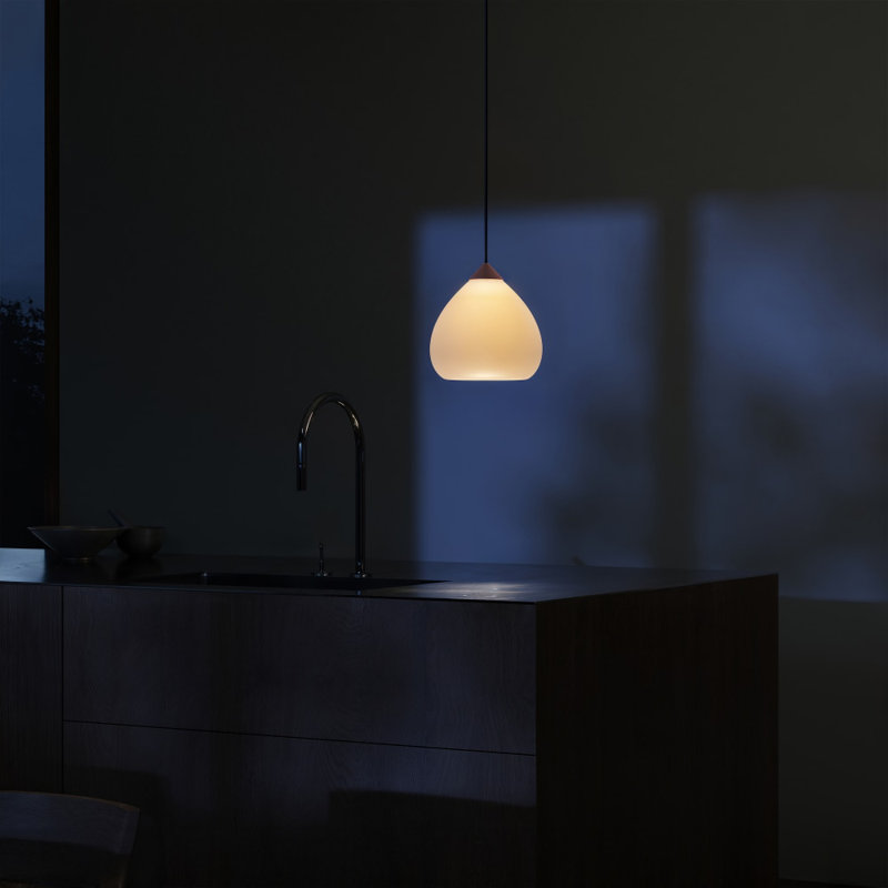 Gulp Pendant Light, 14.6" H x 9.45" W x 9.84" D, Black, Blossompink