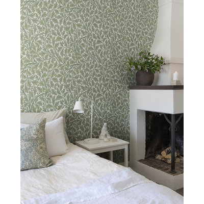 Oak Tree Modern Floral Wallpaper