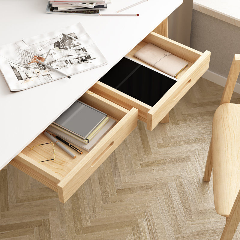 Baggio Writing Desk, 29.5" H x 47.2" L x 21.7" W, White