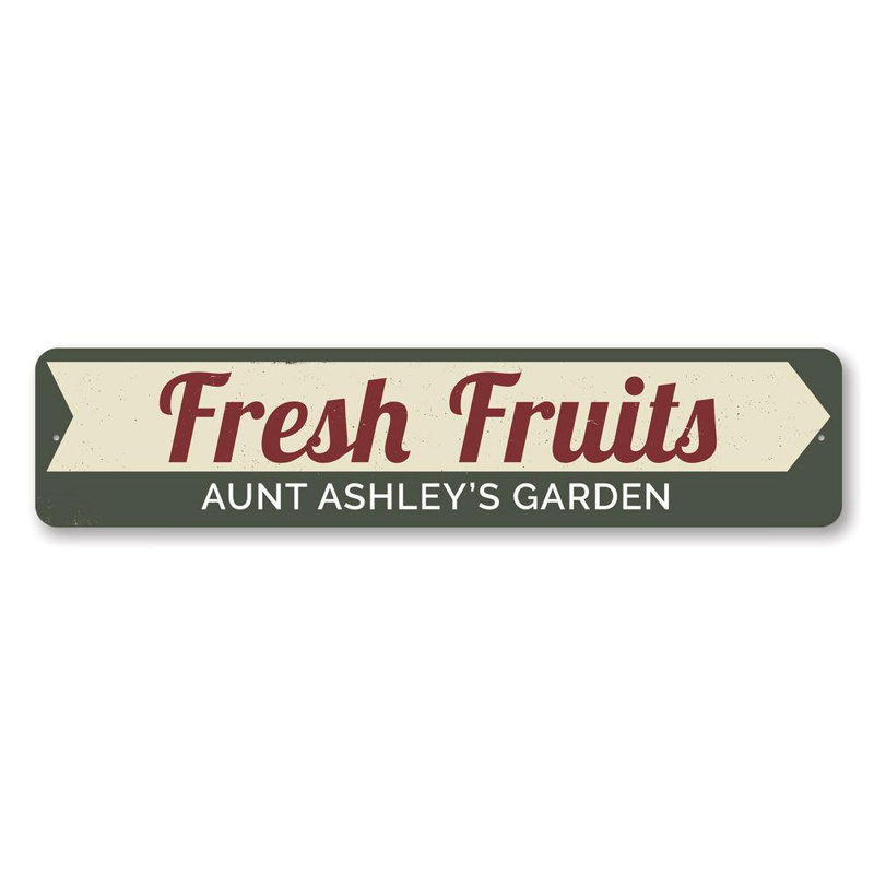 Plaque en aluminium Fresh Fruit, H 4 po x l 18 po x P 0,04 po