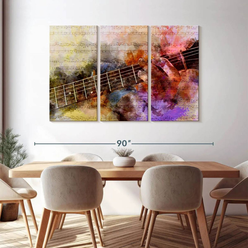 Guitare solo, reproduction sur toile, H 48 po x l 74 po x 1,25 po