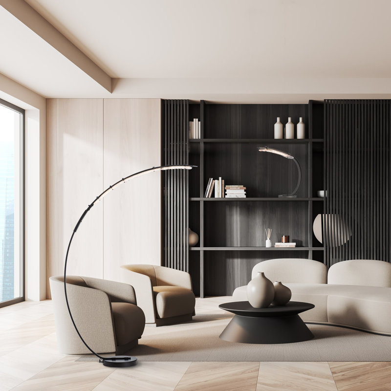 Glissade LED Arched Table Lamp by Andy Morter, Bronze