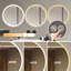 Miroir de salle de bain rond à lumière DEL-378560156